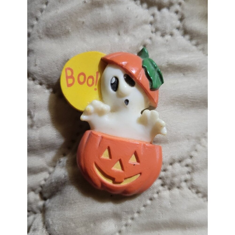 Halloween Ghost In A Pumpkin Pin